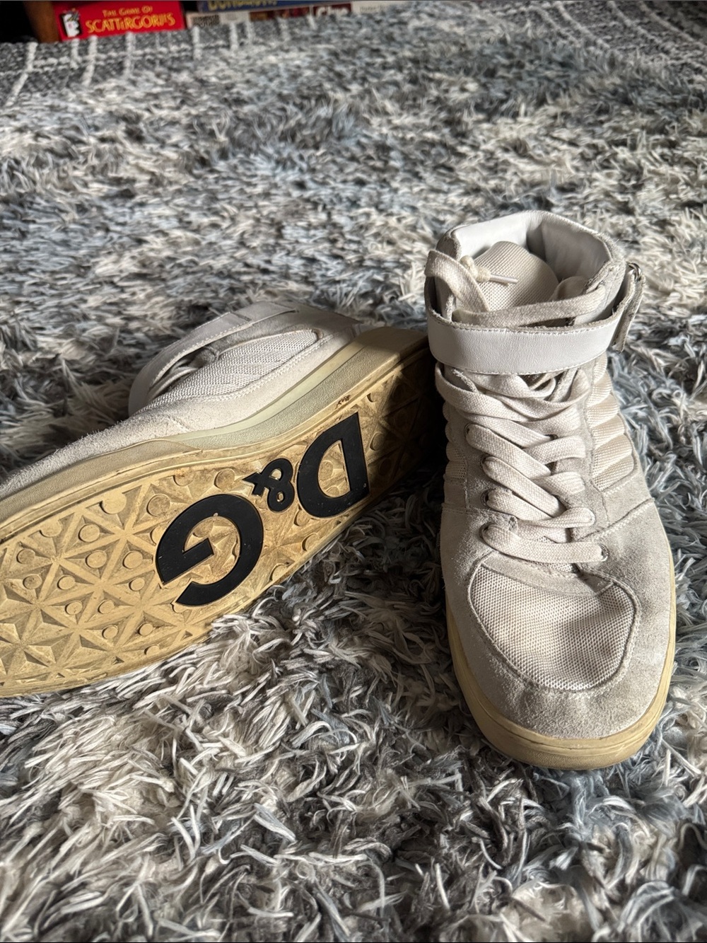 Dolce & Gabbana Canvas Suede Hi Top Sneakers
